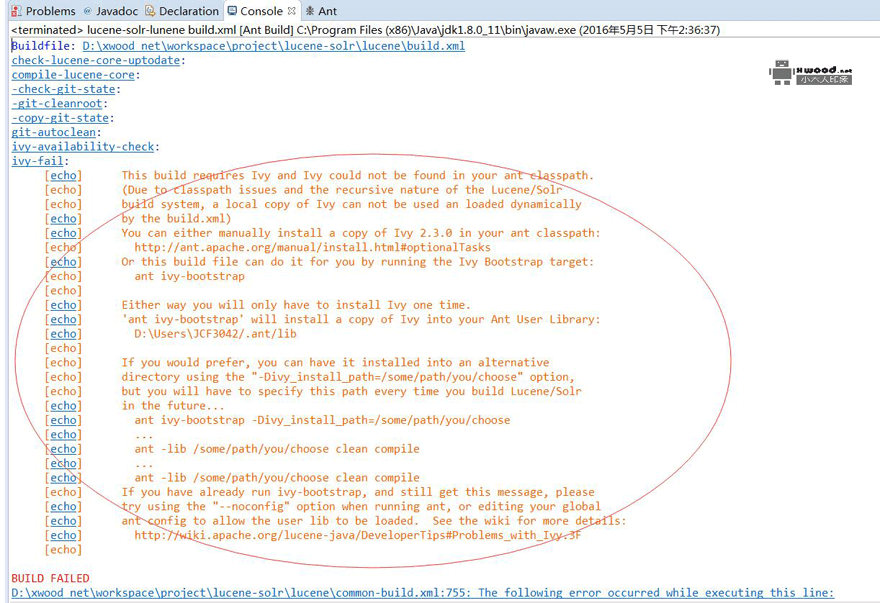 lucene源码项目编译失败:ivy-fail..This build requires Ivy and Ivy could not be found...