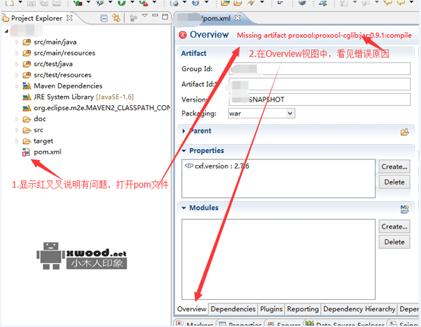 通过Maven构建的项目pom文件报错"[ERROR] Failed to execute goal on project ..proxool:jar:0.9.1.."