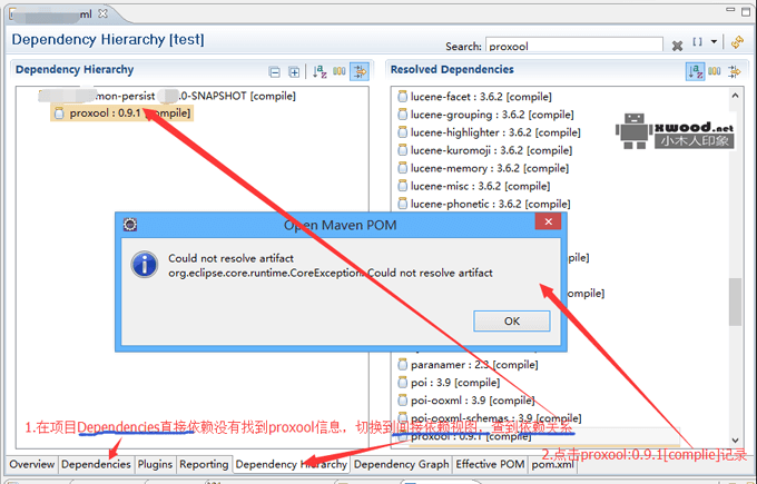 通过Maven构建的项目pom文件报错"[ERROR] Failed to execute goal on project ..proxool:jar:0.9.1.."