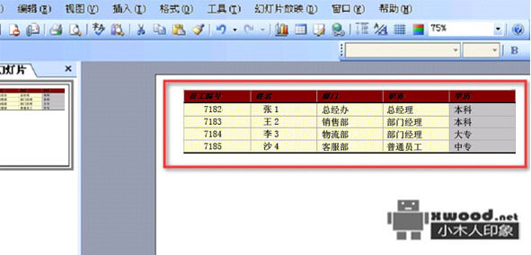 在Office PowerPoint中插入Excel 图表