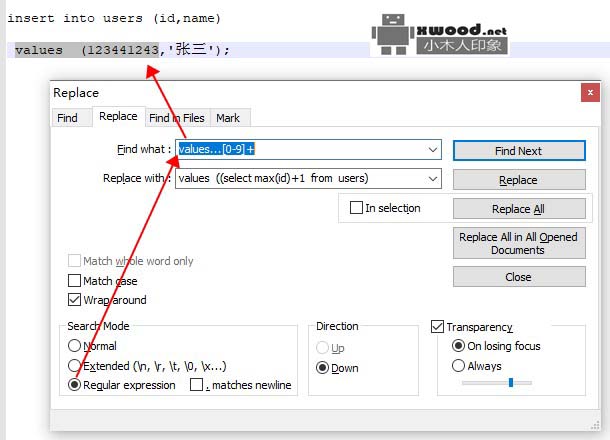 notepad++正则表达式替换字符串使用示例（图文）