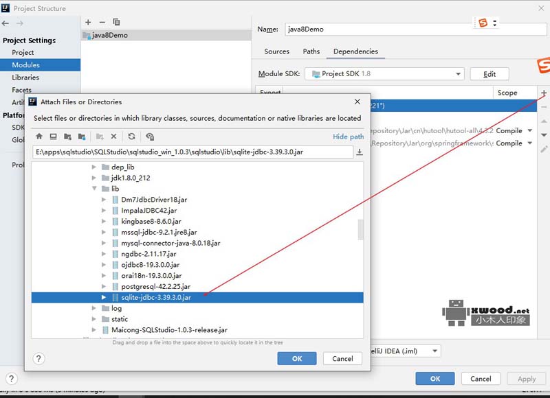 解决“java.sql.SQLException: No suitable driver found for jdbc:sqlite:sample.db”的SQLite代码示例运行错误